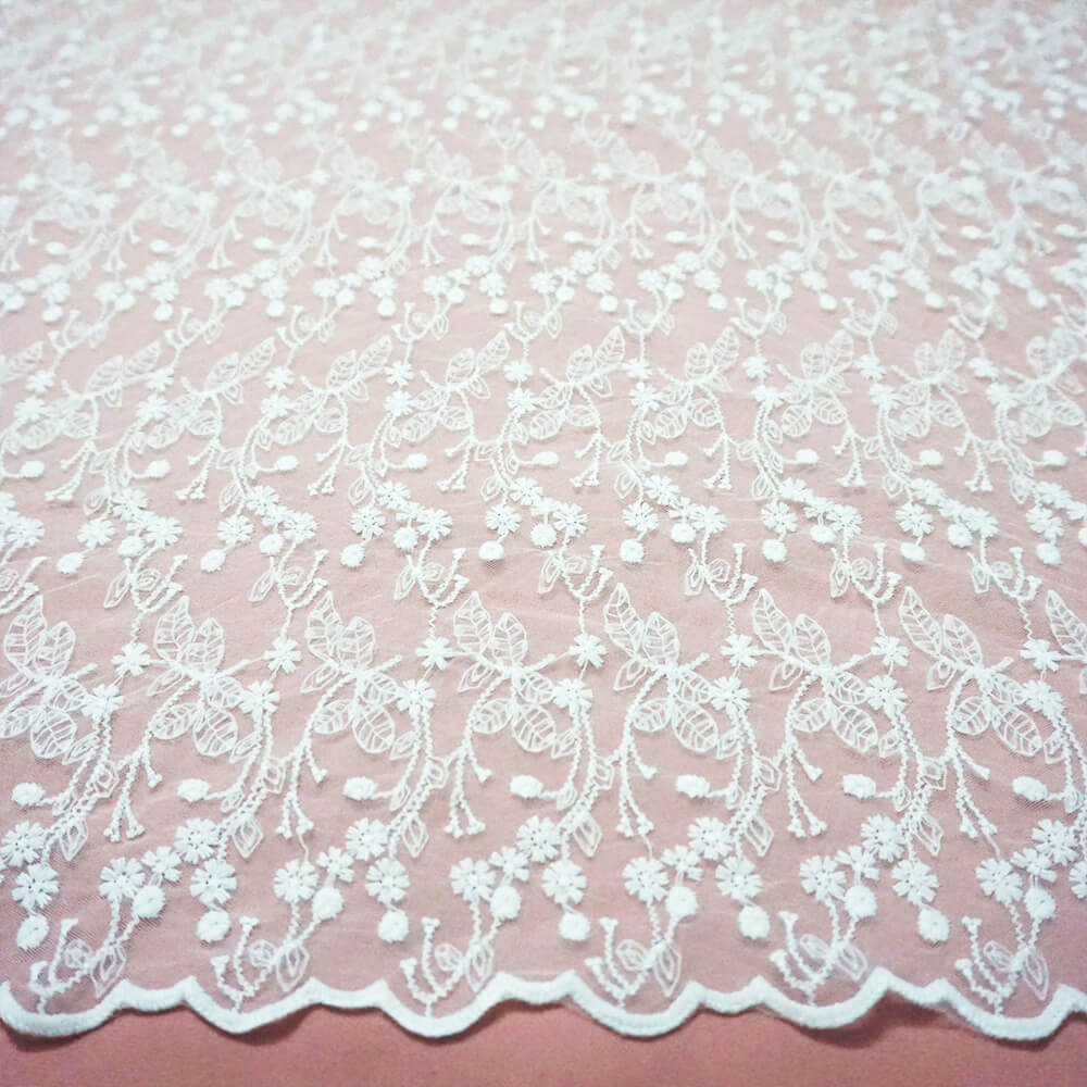 Embroidered Fabric All-Over Embroidery Milk Silk for Women's Wear Whol 3