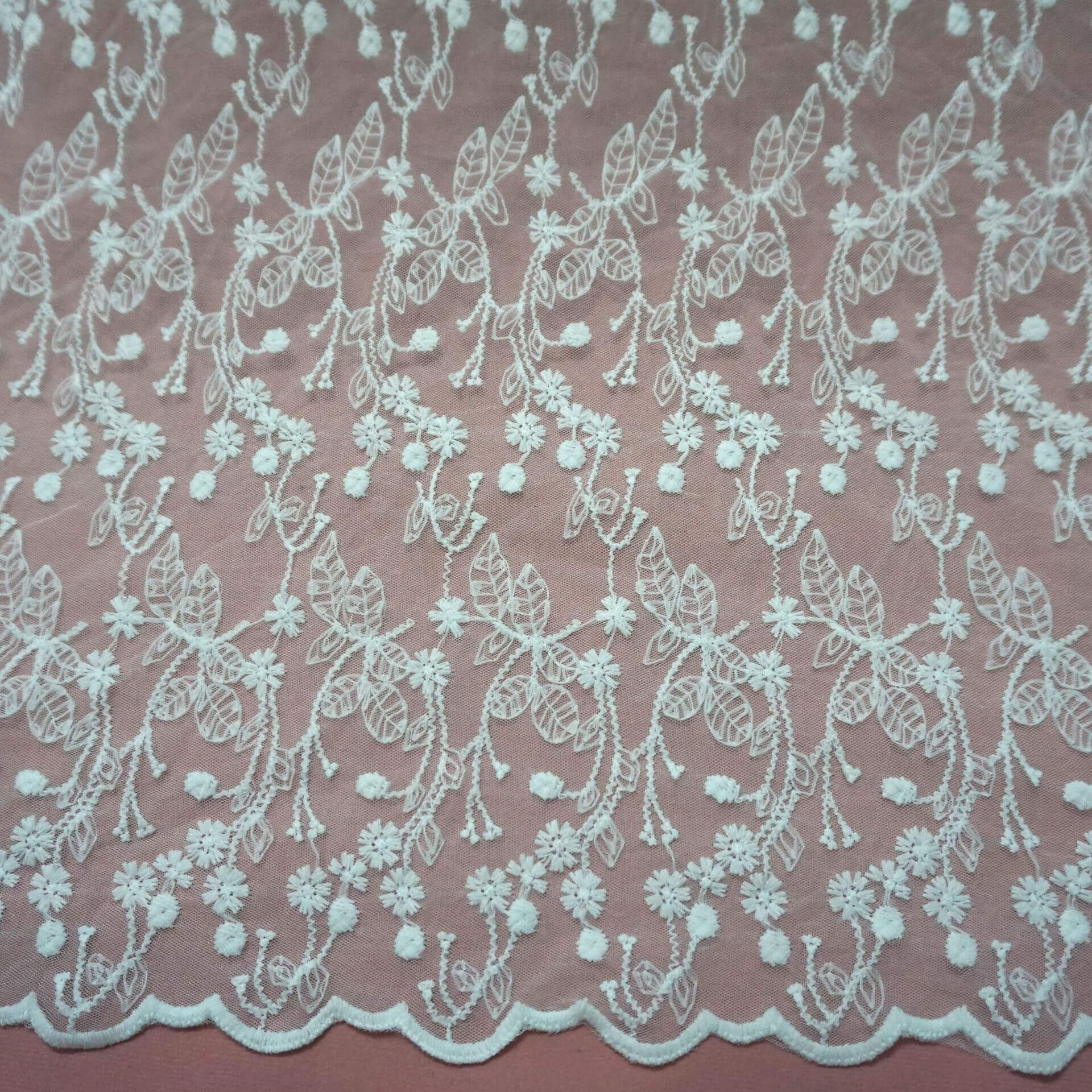 Embroidered Fabric All-Over Embroidery Milk Silk for Women's Wear Whol 6