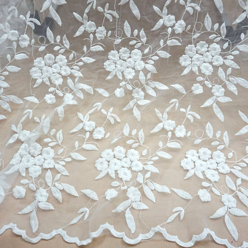 All-Over Lace Milk Silk All-Over Embroidered Fabric for Women's Wear W