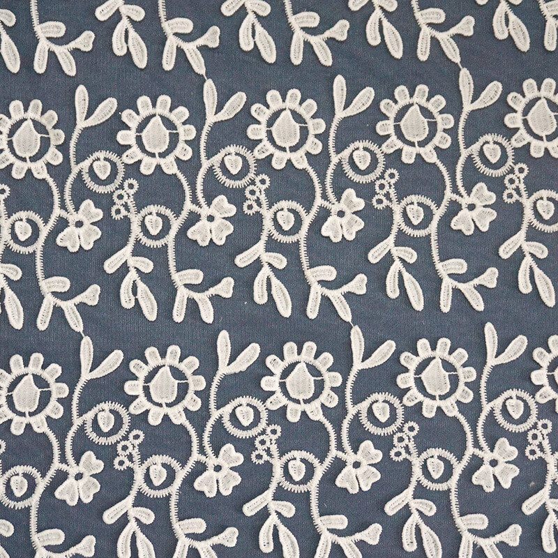 Water Soluble Evening Kids Embroidered Fabric for Women's Wear Wholesa