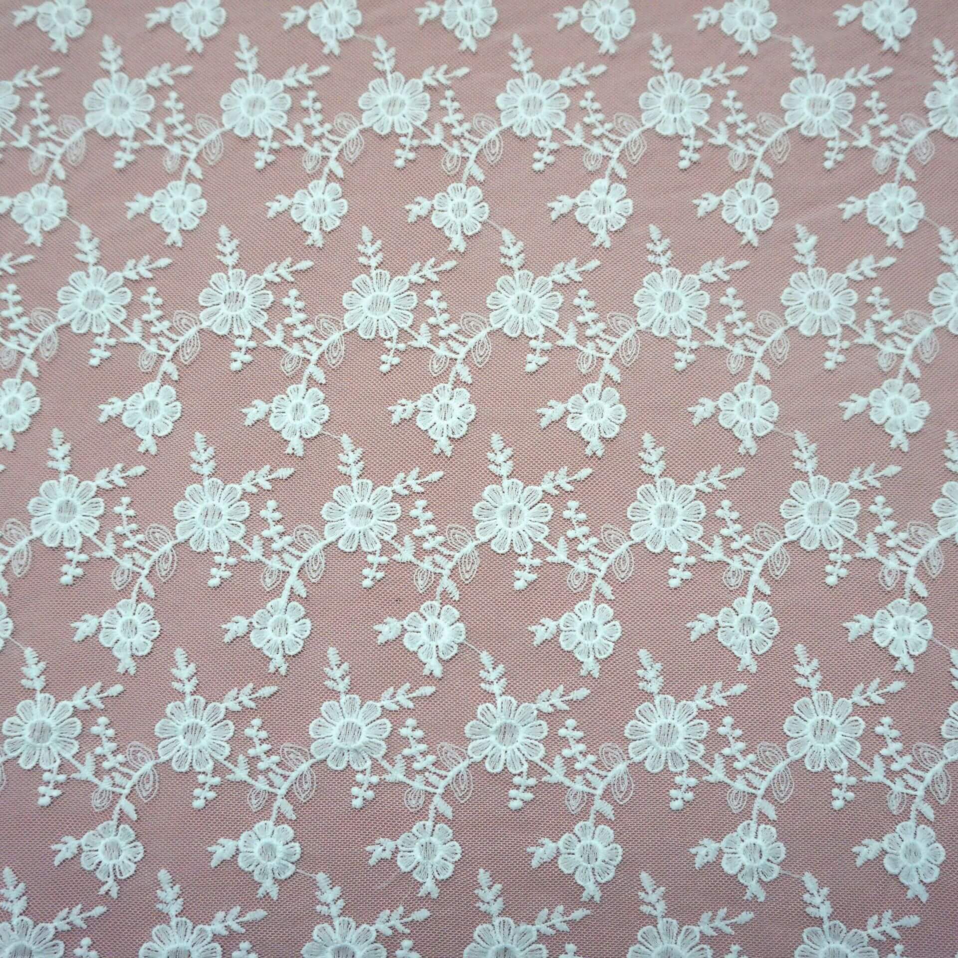 Embroidered Lace Embroidered Fabric Milk Silk for Women's Wear Wholesa 3