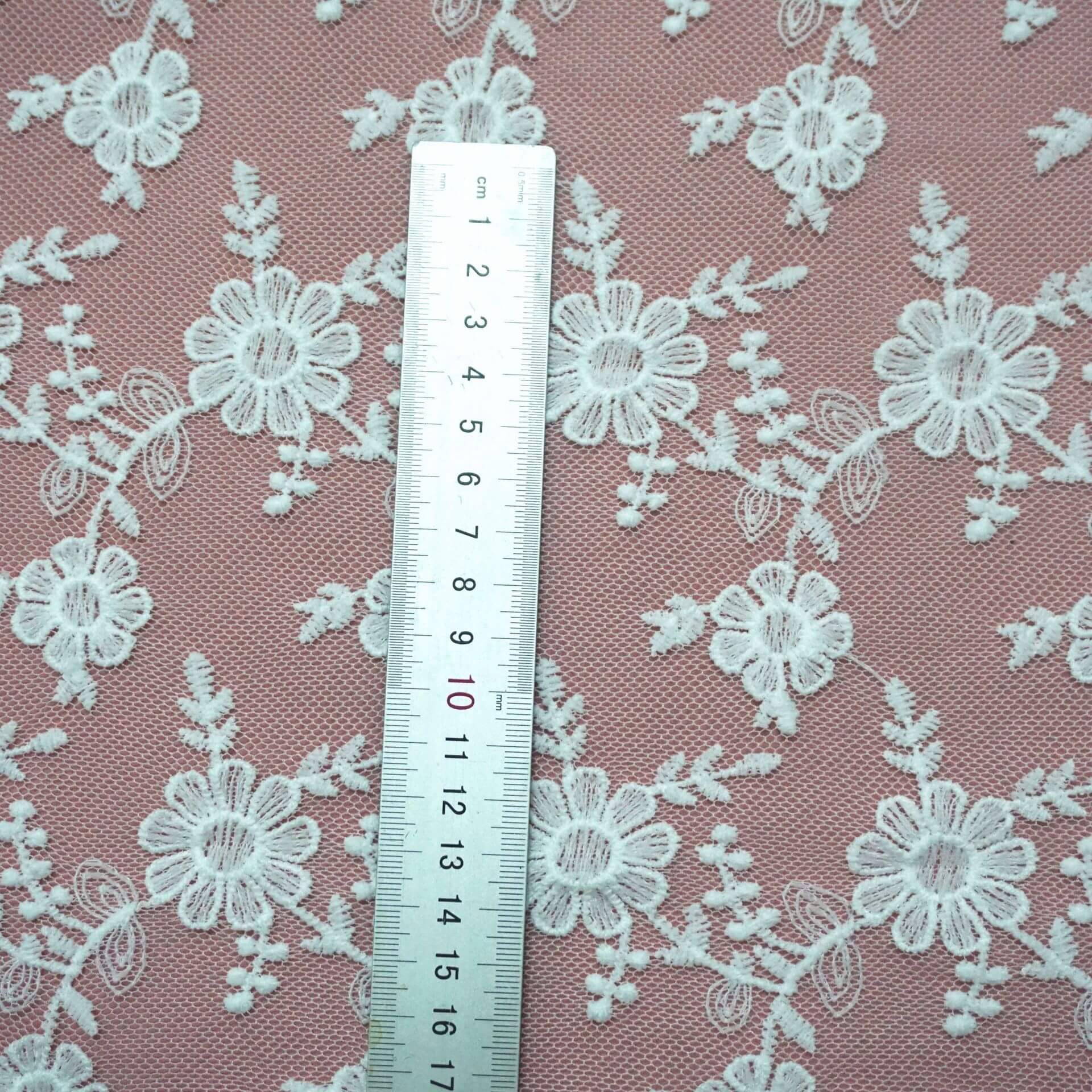 Embroidered Lace Embroidered Fabric Milk Silk for Women's Wear Wholesa 4