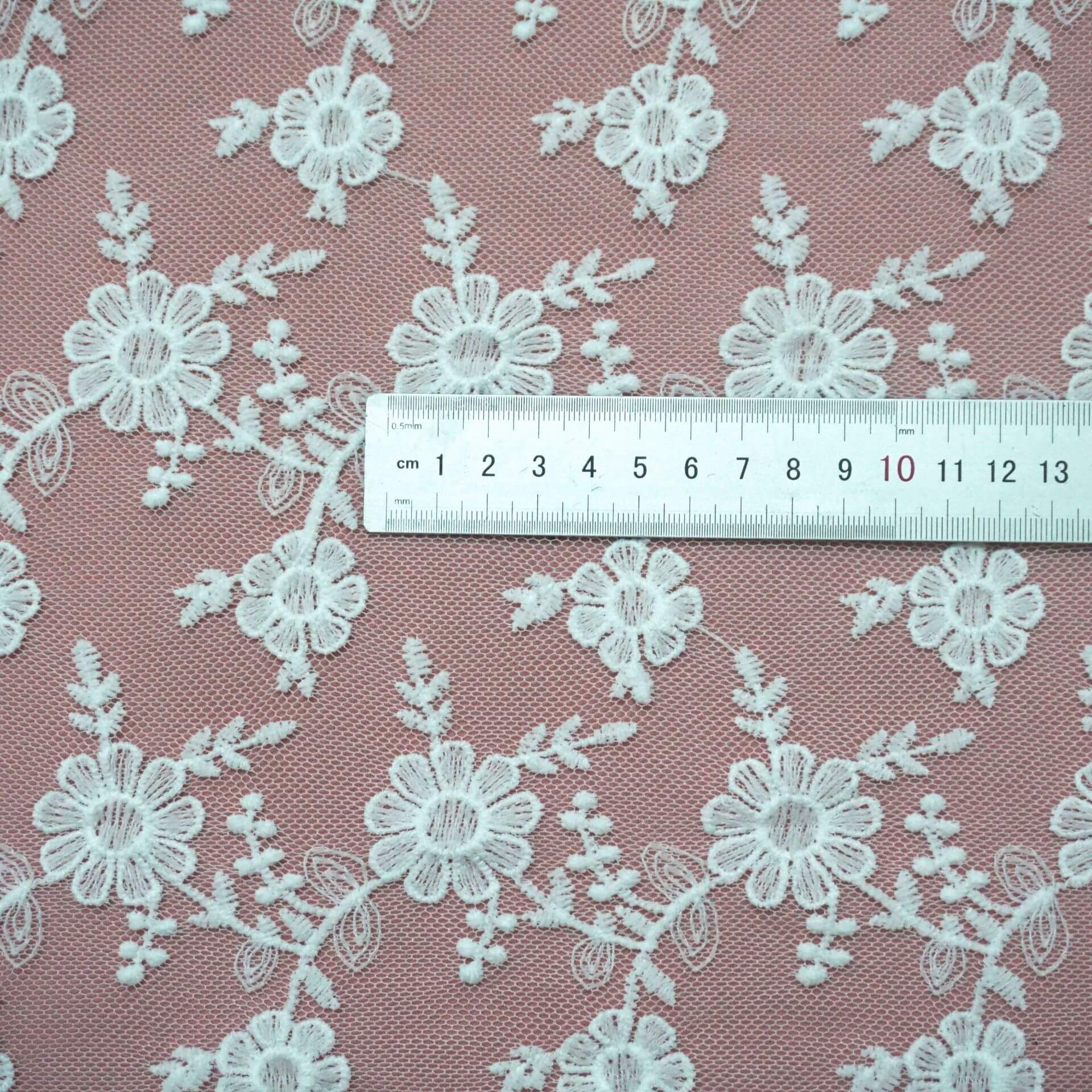 Embroidered Lace Embroidered Fabric Milk Silk for Women's Wear Wholesa 5
