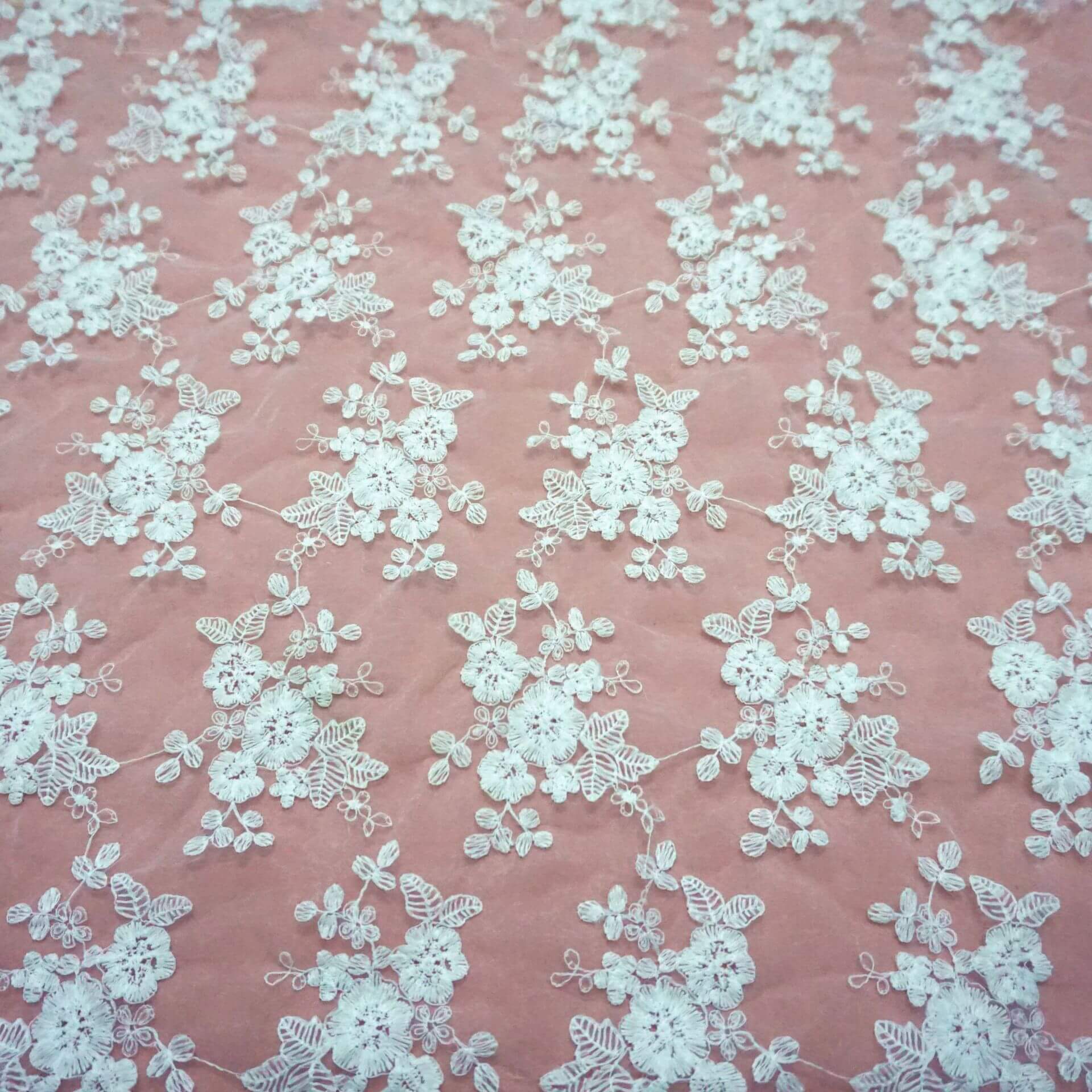 Embroidered Lace Milk Silk Wave Embroidered Fabric for Women's Wear Wh 4