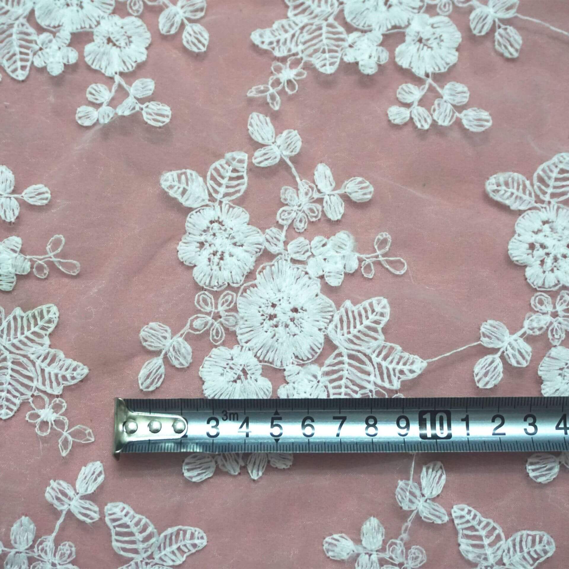 Embroidered Lace Milk Silk Wave Embroidered Fabric for Women's Wear Wh 5
