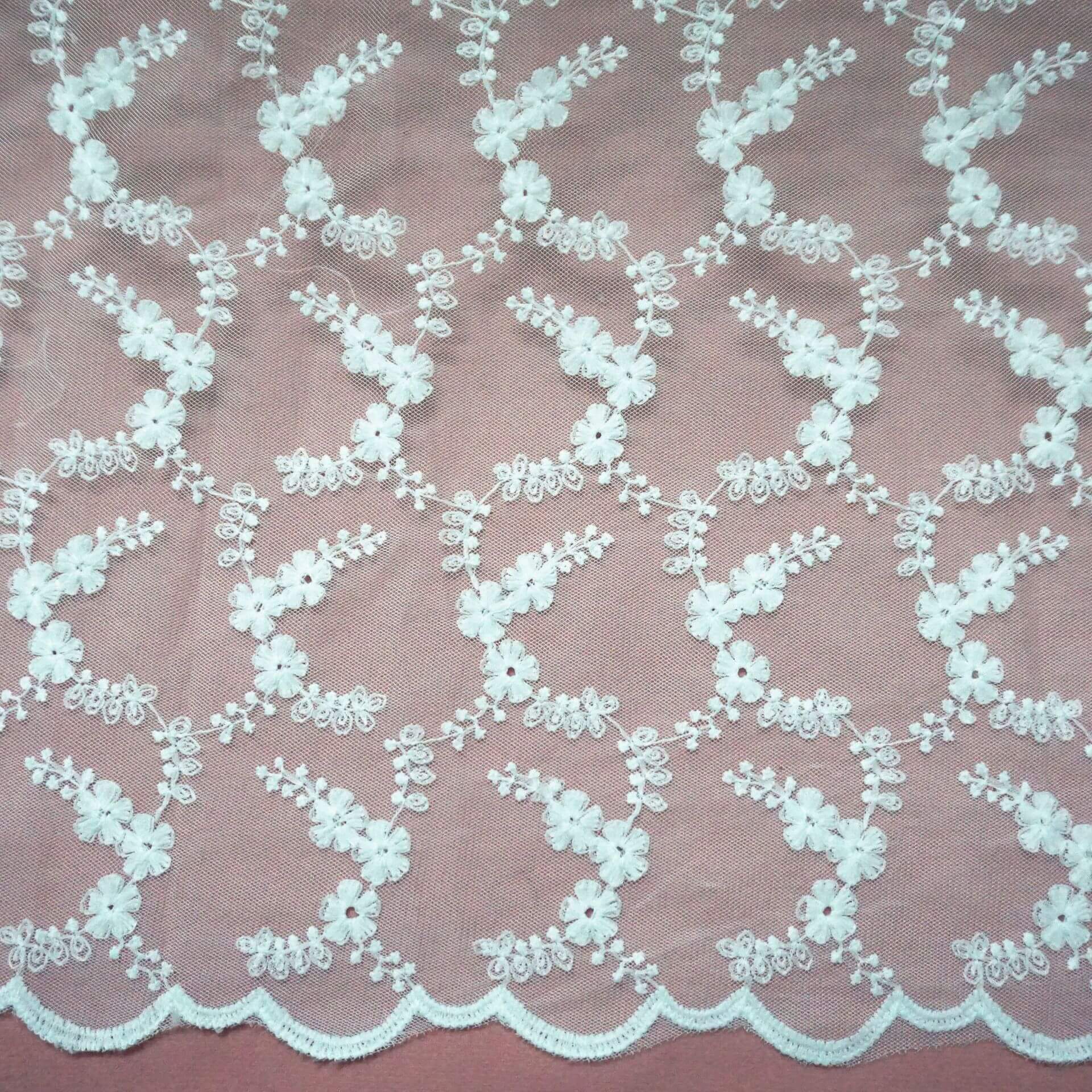 130cm Milk Silk Lingerie Lace Trim Embroidered Fabric for Women's Wear