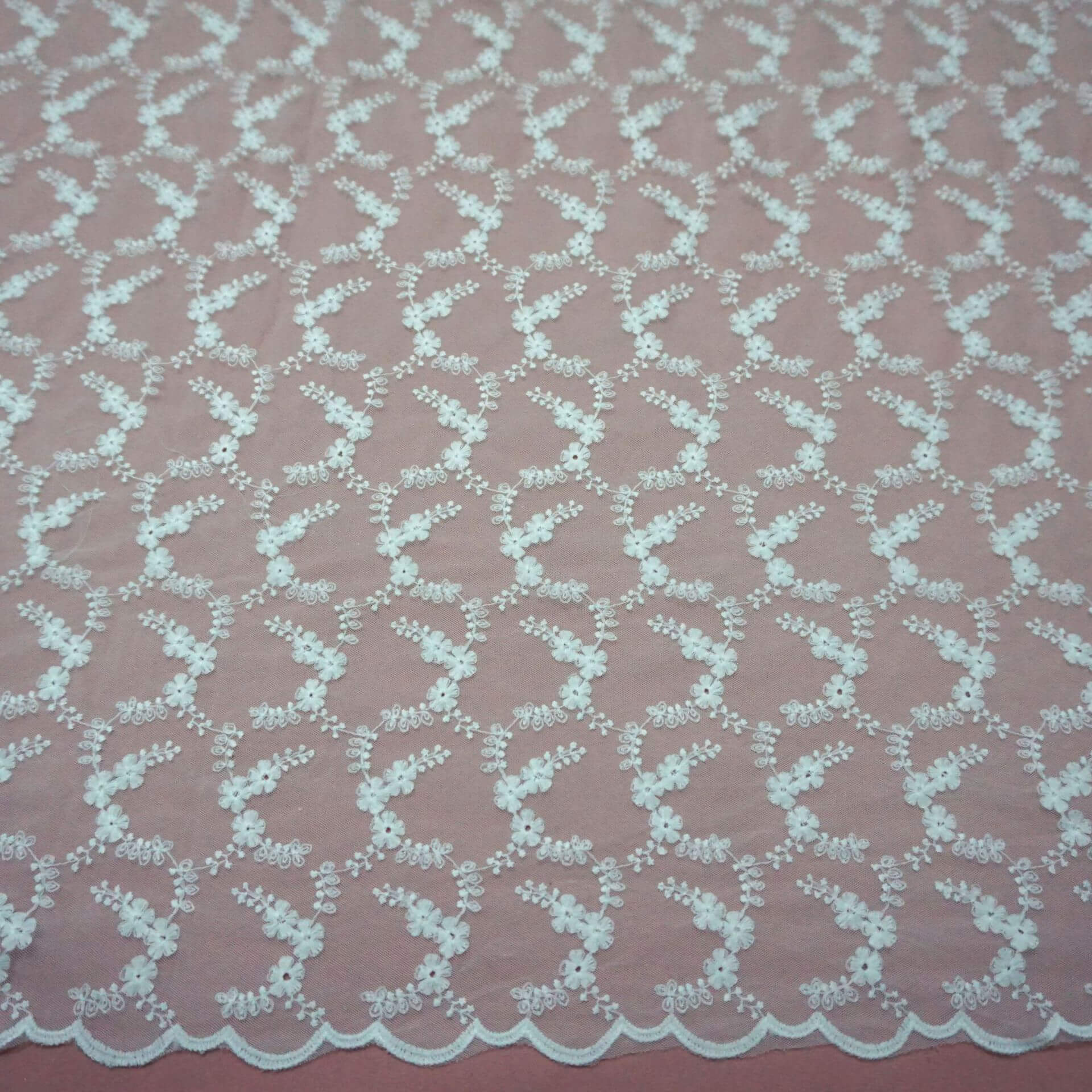 130cm Milk Silk Lingerie Lace Trim Embroidered Fabric for Women's Wear