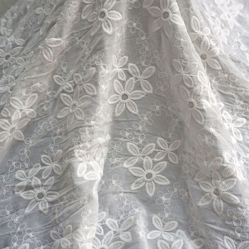 Embroidered Lace Embroidered Fabric Dress for Women's Wear Wholesale S 4