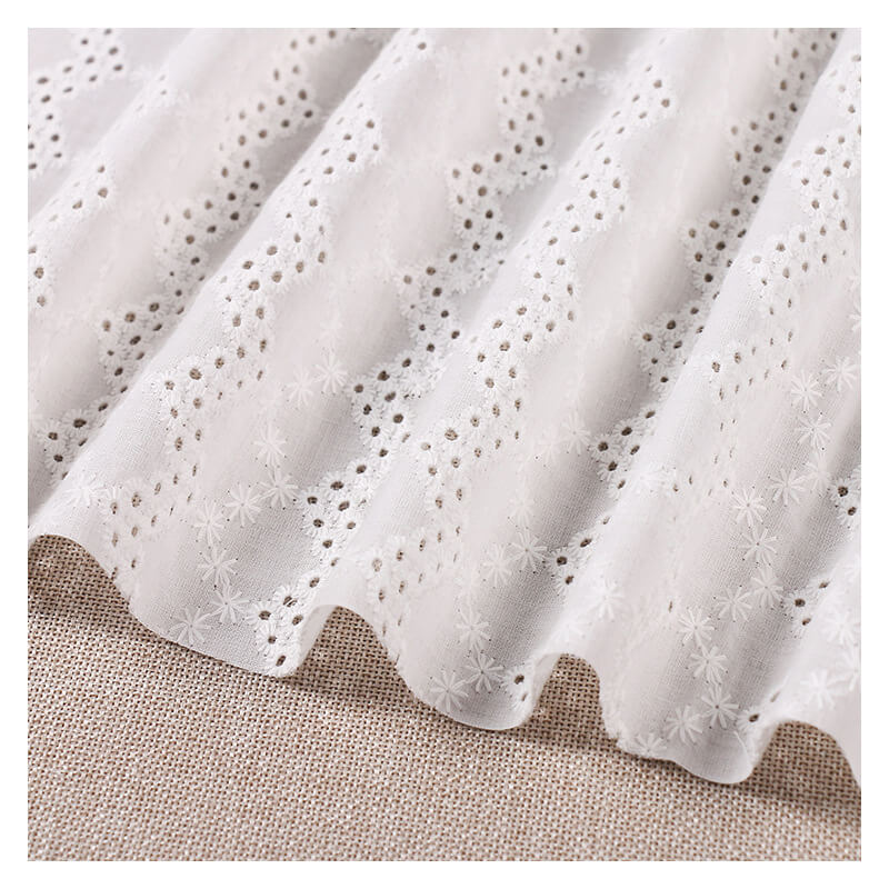 Embroidered Fabric Eyelet Wave 100% Cotton for Women's Wear Wholesale 5