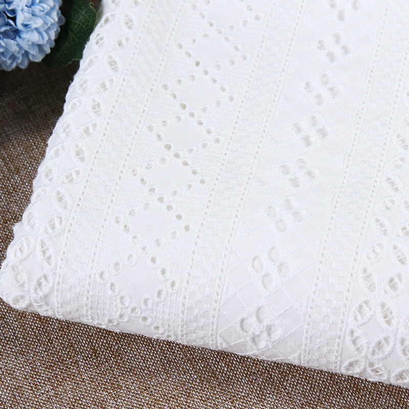 Embroidered Fabric Dress Cutwork 100% Cotton for Women's Wear Wholesal