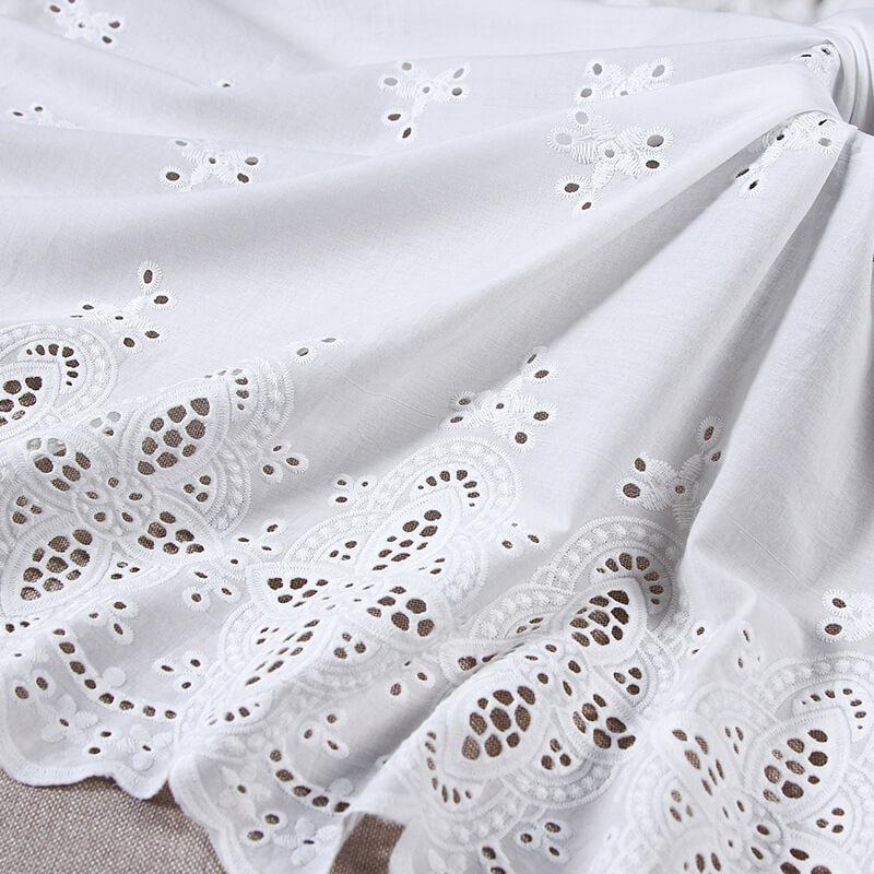 Embroidered Fabric Dress 100% Cotton for Women's Wear Wholesale Suppli