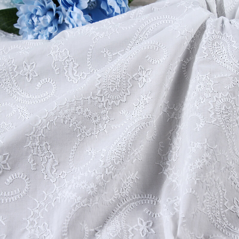 Embroidered Fabric Dress 100% Cotton for Women's Wear Wholesale Suppli