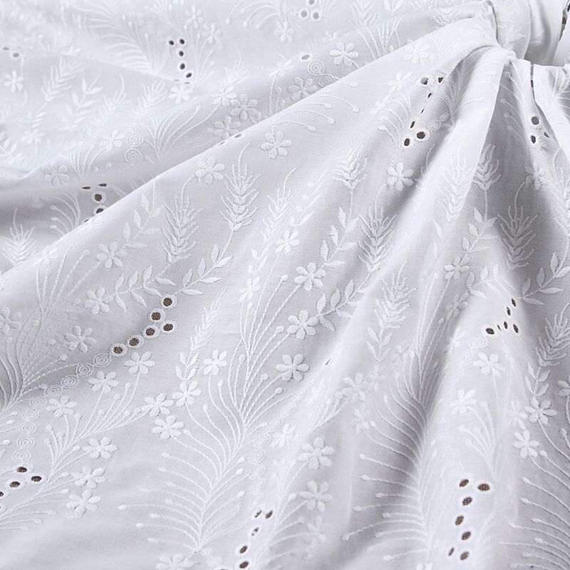 Embroidered Fabric Dress 100% Cotton for Women's Wear Wholesale Suppli