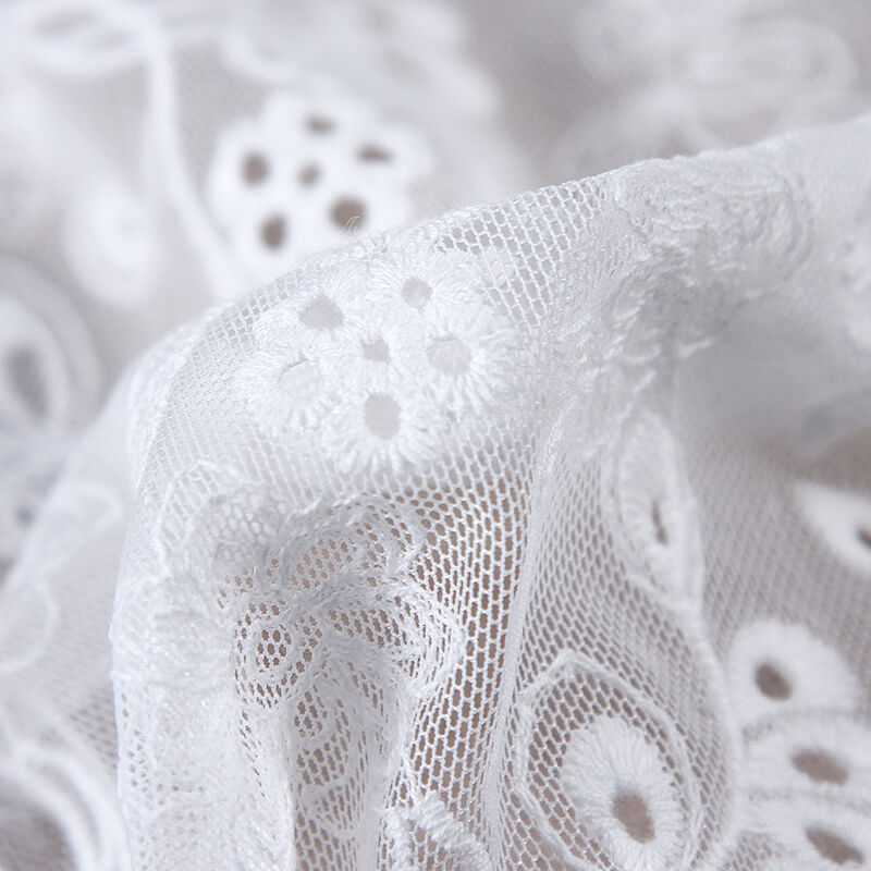 Embroidered Lace Embroidered Fabric 3D Polyester for Apparel Wholesale 4