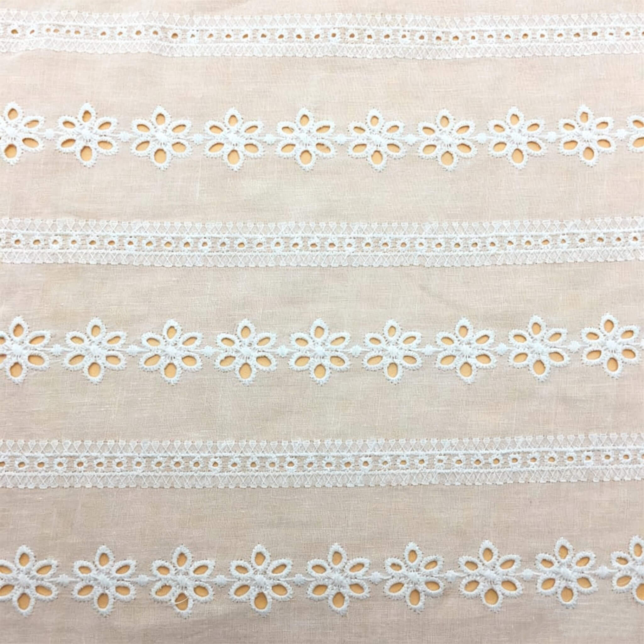 Embroidered Fabric Large Floral Cutwork 100% Cotton for Women's Wear W