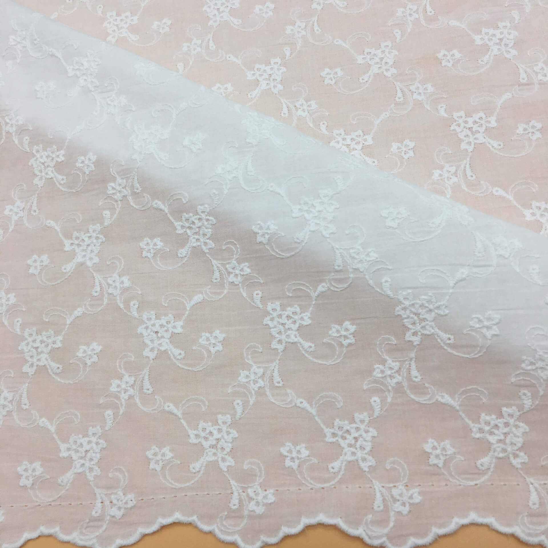 Embroidered Fabric Dress White 100% Cotton for Women's Wear Wholesale