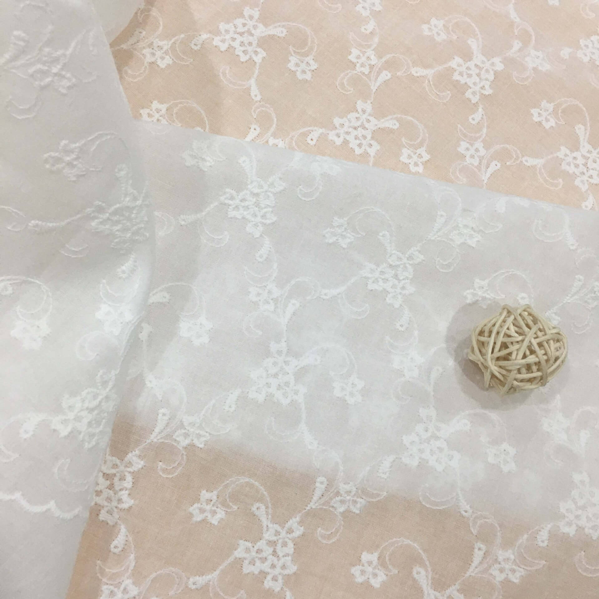 Embroidered Fabric Dress White 100% Cotton for Women's Wear Wholesale 3