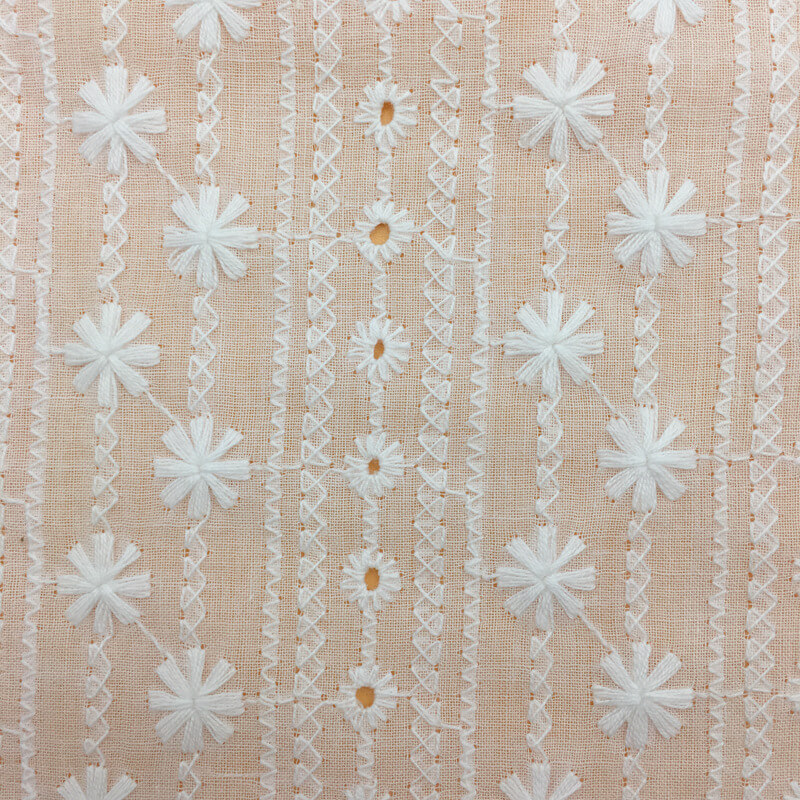 Embroidered Lace Cutwork Lace Trim 100% Cotton Embroidered Fabric for