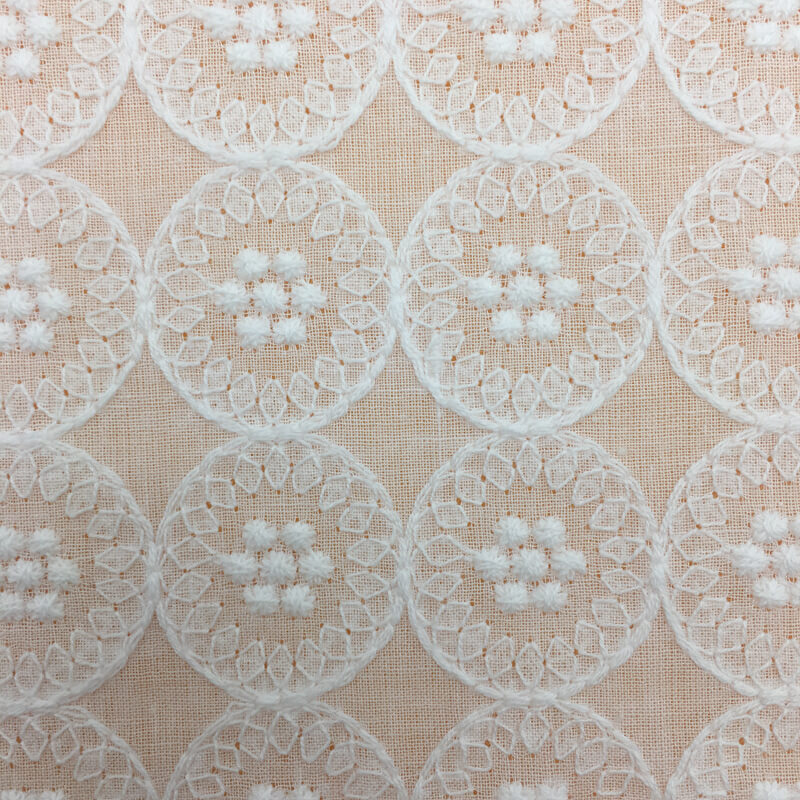 Embroidered Lace All-Over Flat 100% Cotton Embroidered Fabric for Appa