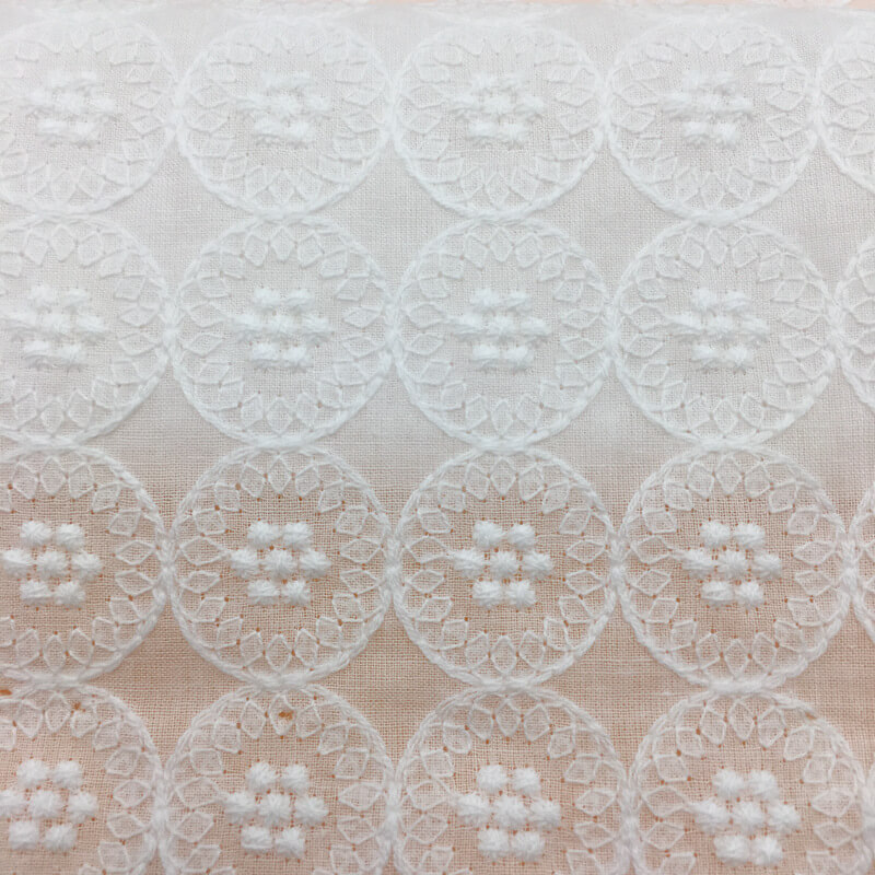 Embroidered Lace All-Over Flat 100% Cotton Embroidered Fabric for Appa