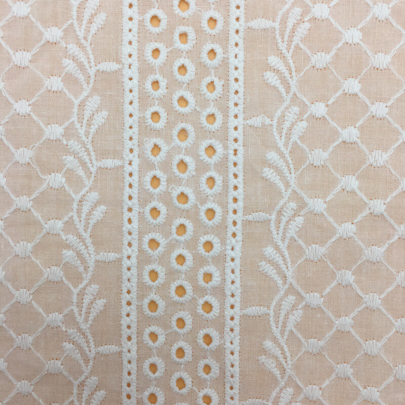 Flat Women's 100% Cotton Embroidered Fabric for Women's Wear Wholesale