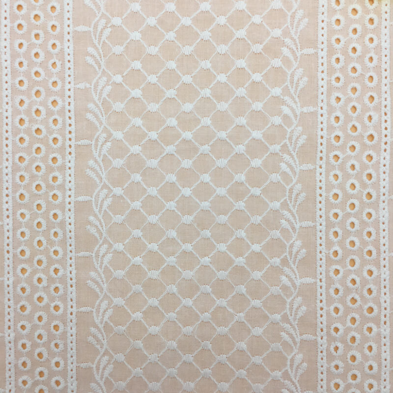 Flat Women's 100% Cotton Embroidered Fabric for Women's Wear Wholesale