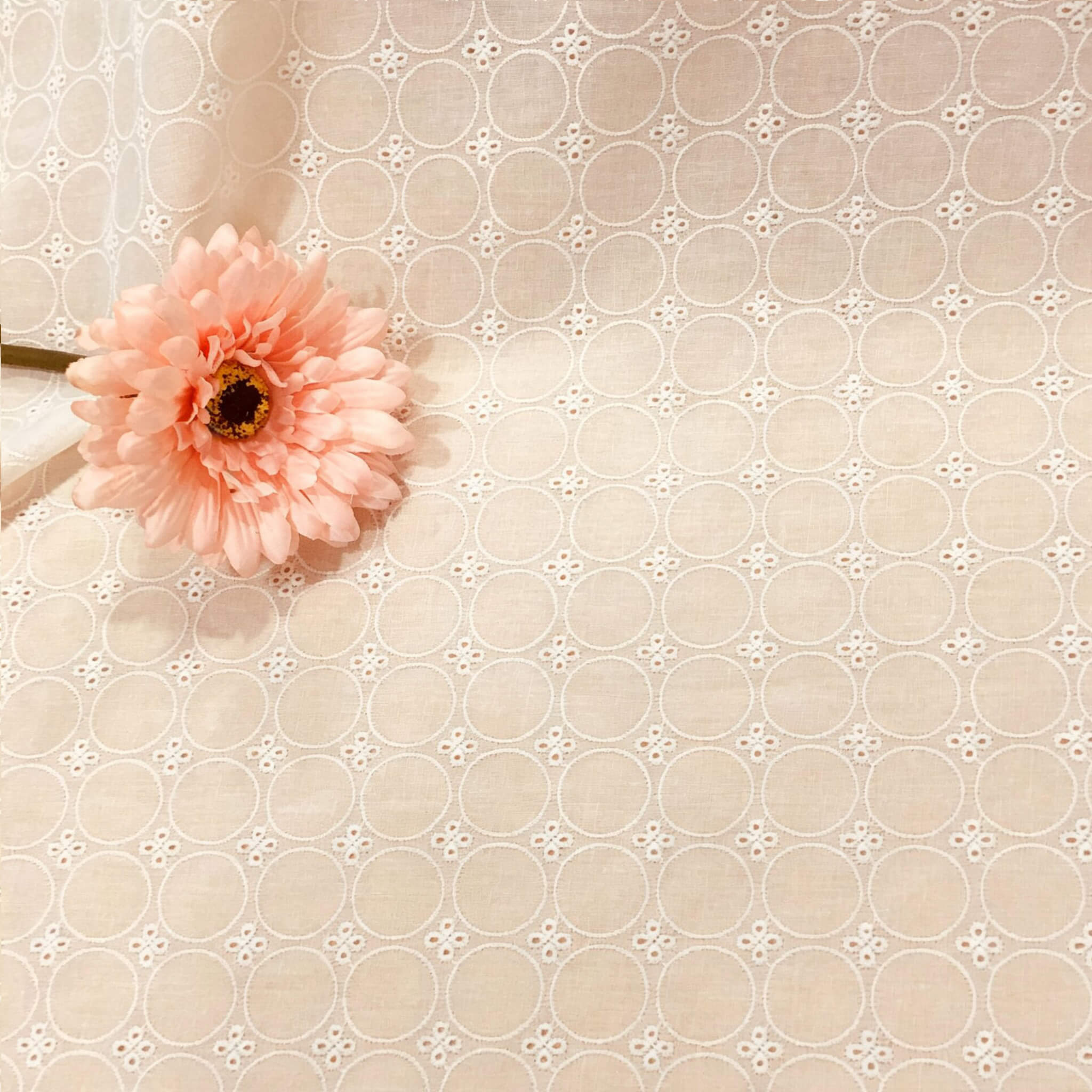 Embroidered Fabric Cutwork All-Over 100% Cotton for Apparel Wholesale