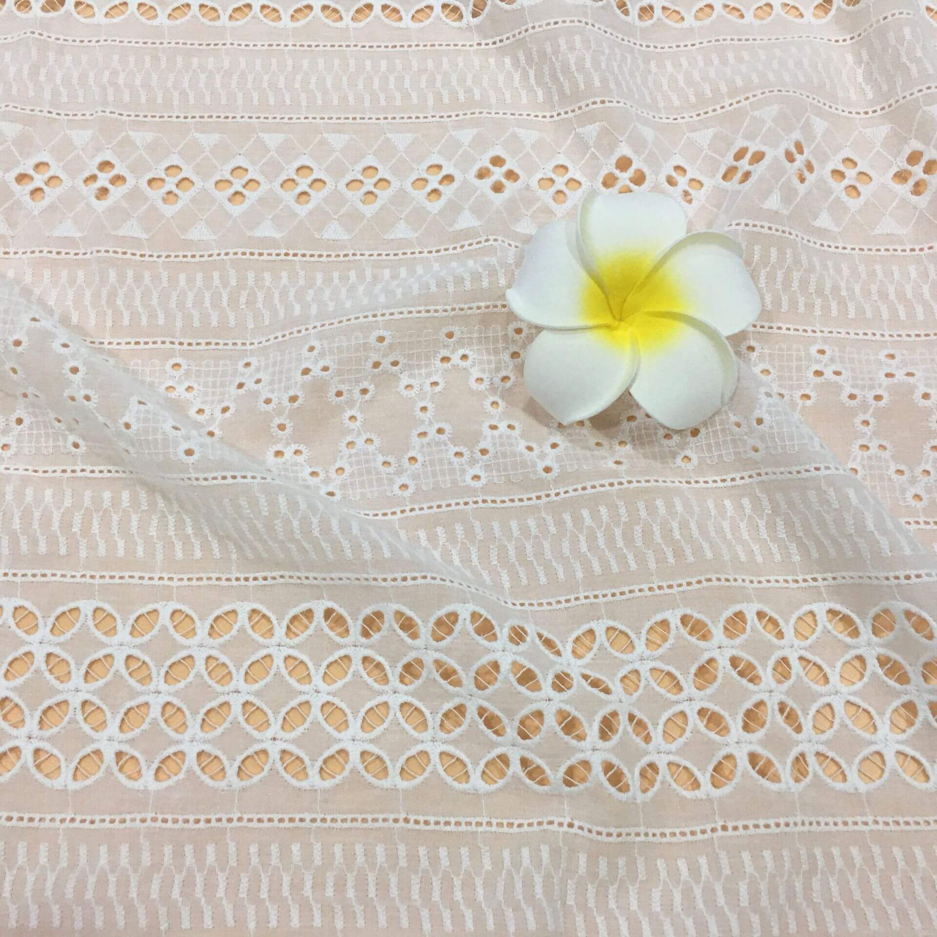 Embroidered Fabric Placement Floral Cutwork 100% Cotton for Women's We