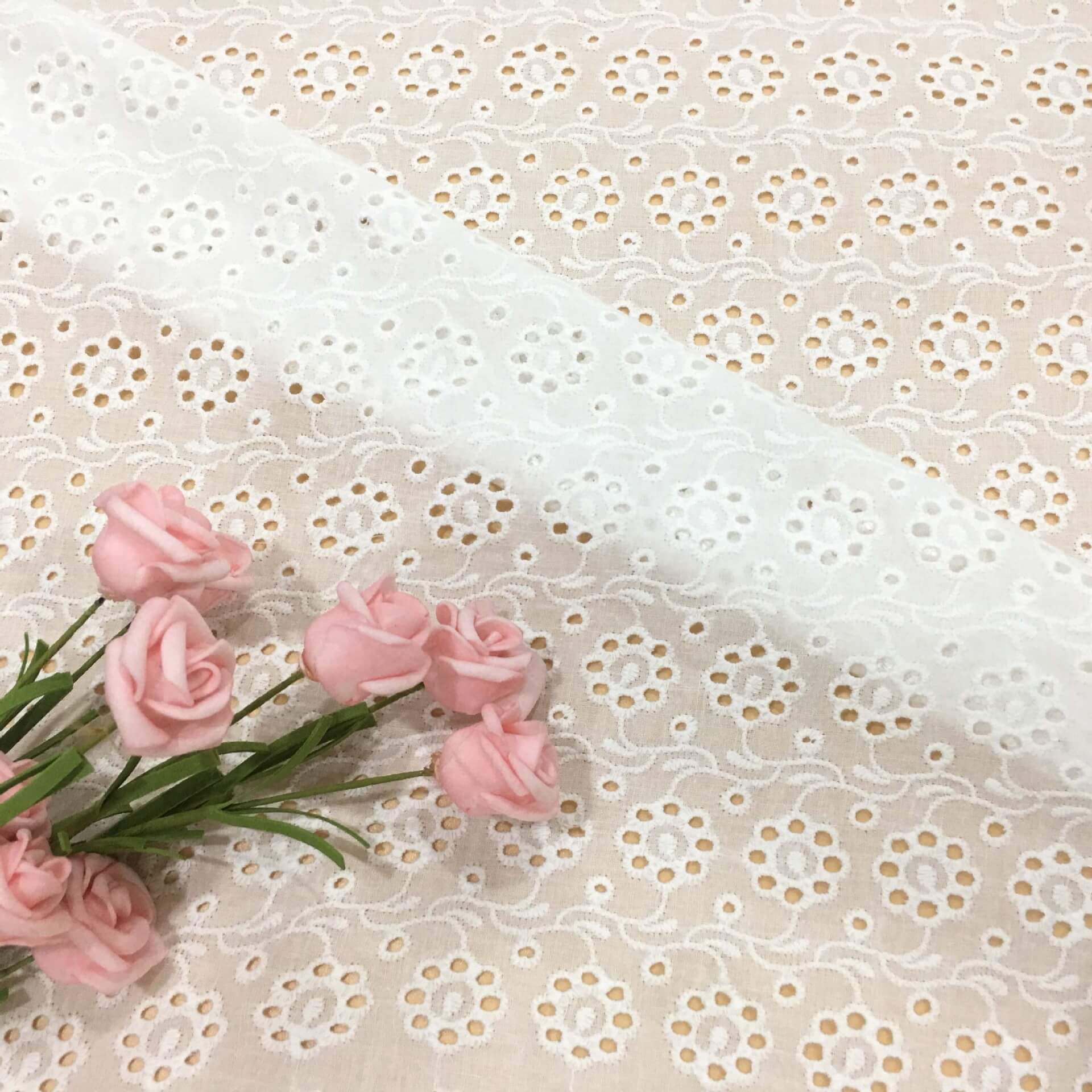 Embroidered Fabric Eyelet All-Over 100% Cotton for Women's Wear Wholes 4