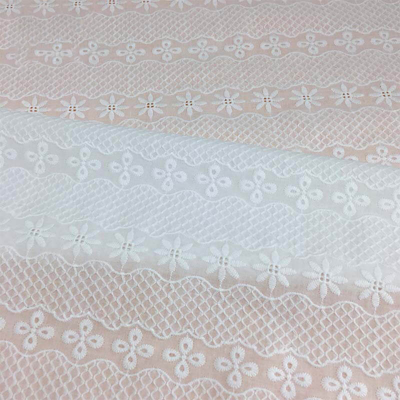 Embroidered Fabric Dress Wave 100% Cotton for Women's Wear Wholesale S
