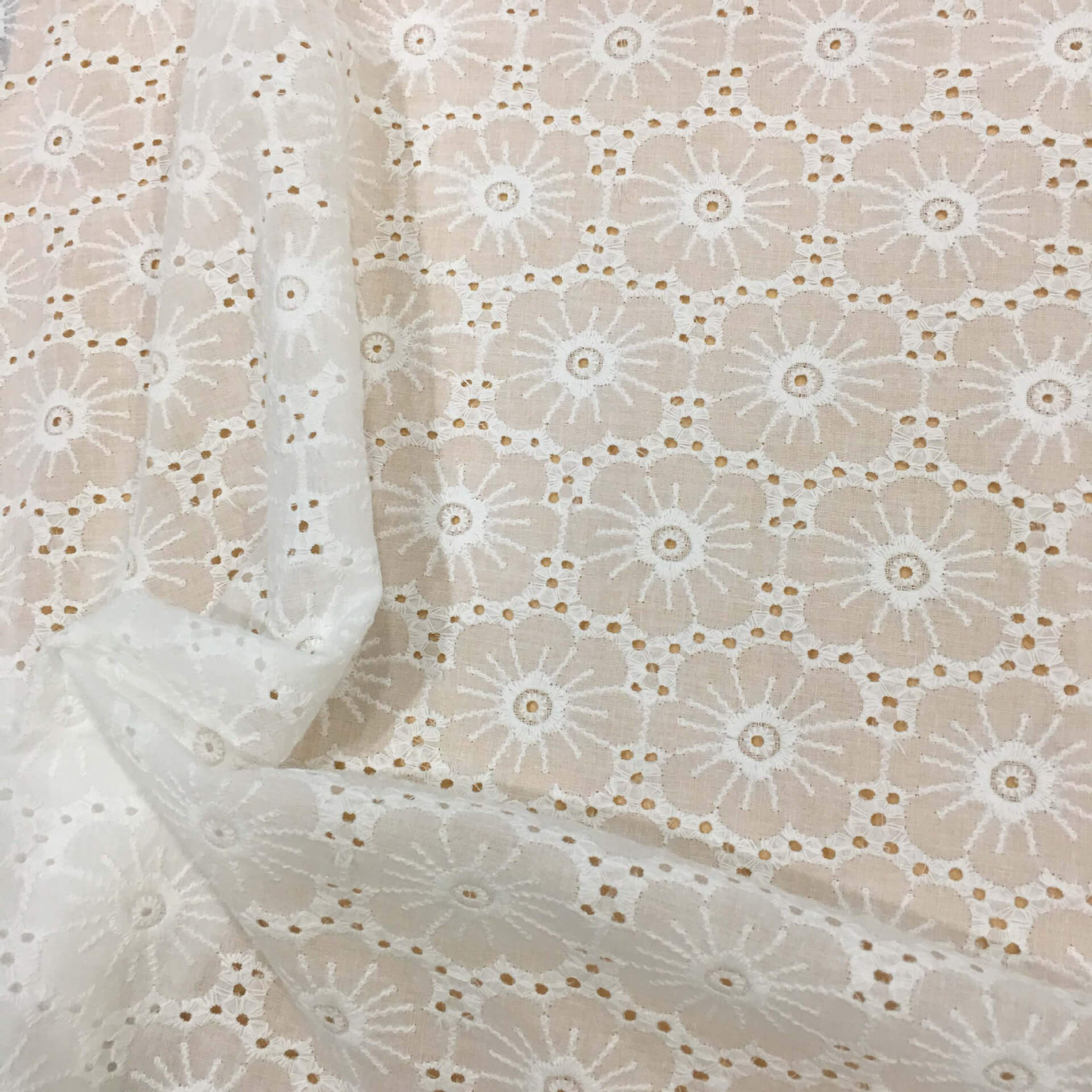 Embroidered Fabric Dress White 100% Cotton for Women's Wear Wholesale 4