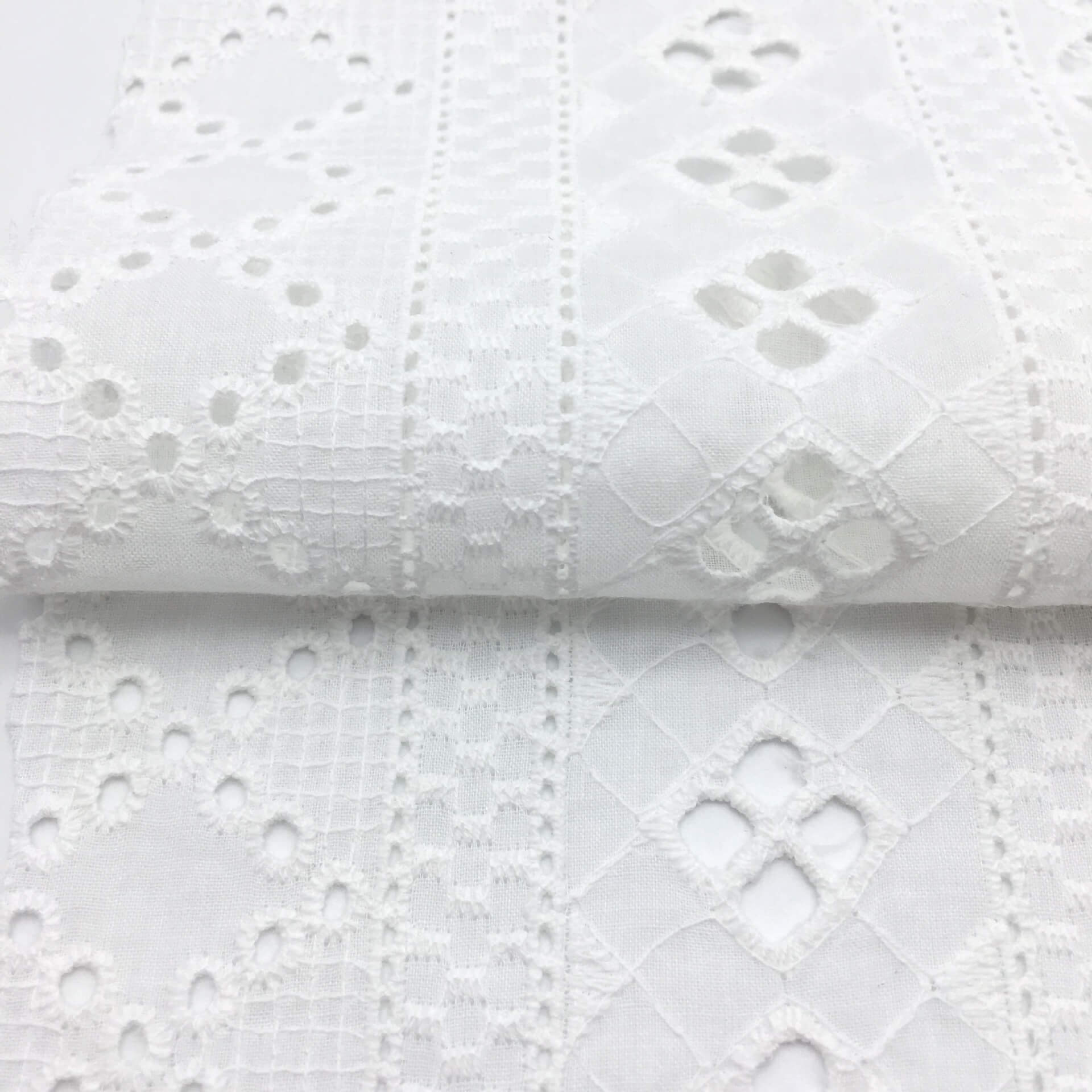 Embroidered Fabric Dress White Polyester for Women's Wear Wholesale Su