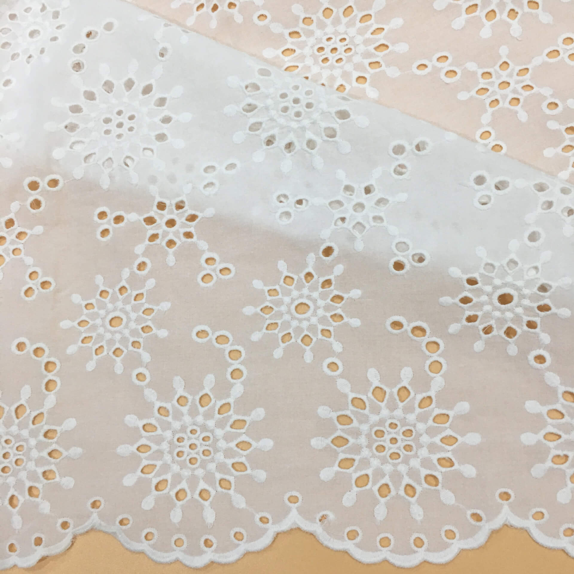 Embroidered Fabric Dress Eyelet Polyester for Women's Wear Wholesale S