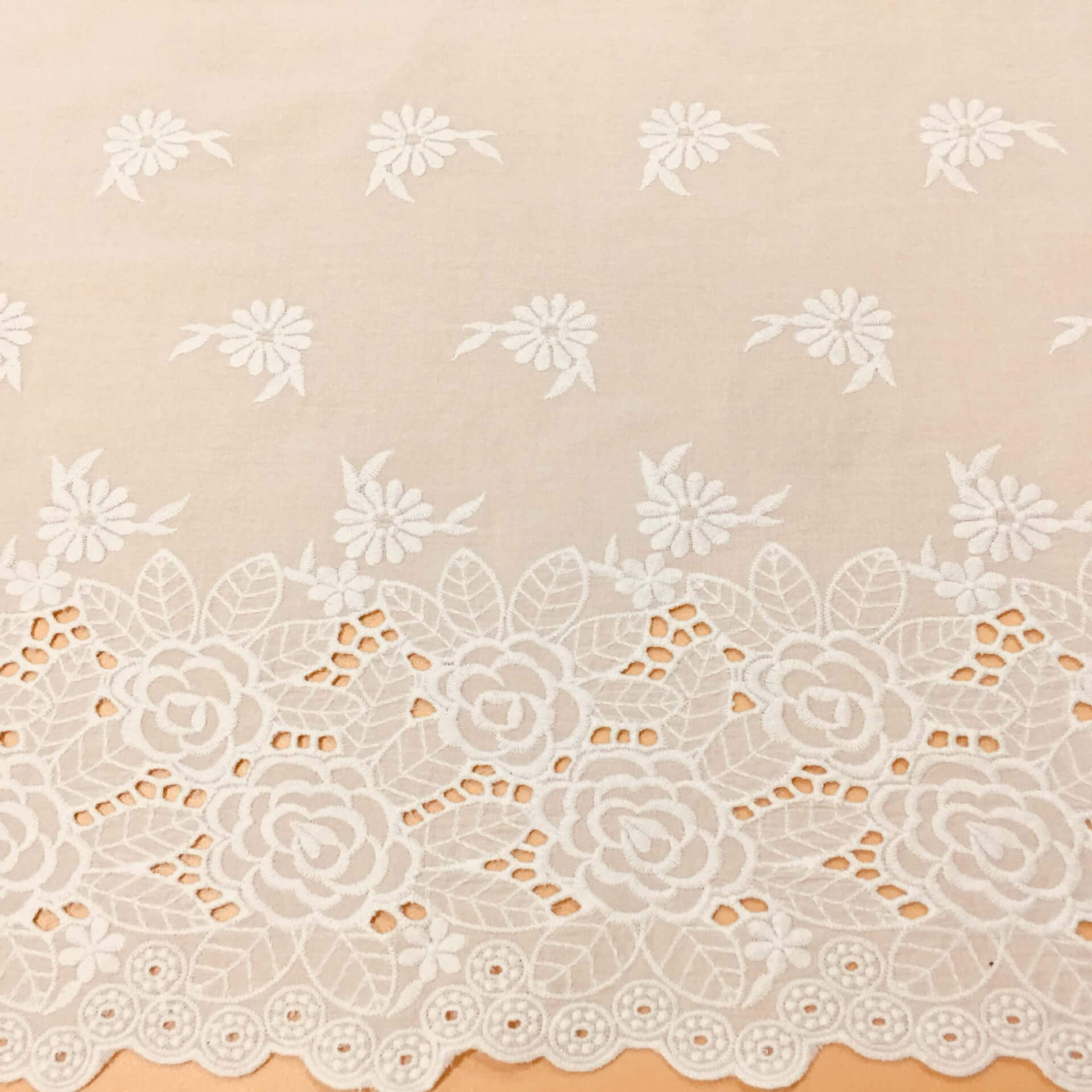 Embroidered Fabric Scallop Edge Eyelet Polyester for Women's Wear Whol 5