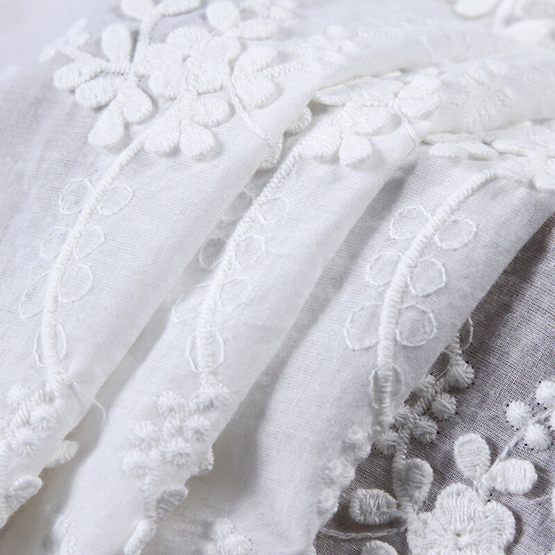 Embroidered Fabric Cutwork 100% Cotton for Women's Wear Wholesale Supp 5