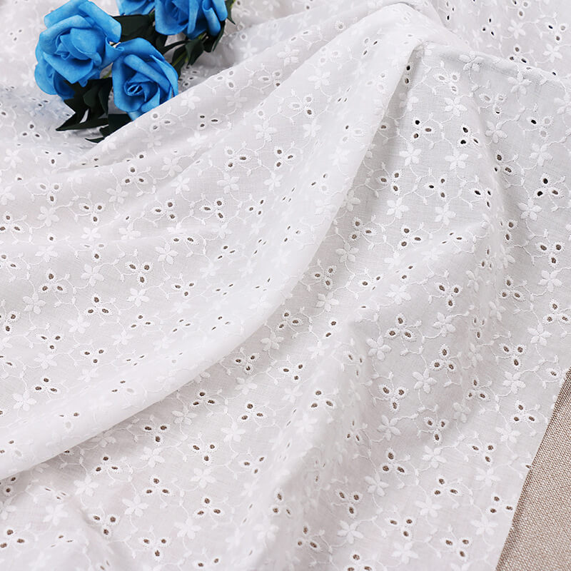 Embroidered Fabric Cutwork Lace Trim 100% Cotton for Apparel Wholesale