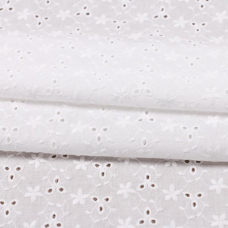 Embroidered Fabric Cutwork Lace Trim 100% Cotton for Apparel Wholesale