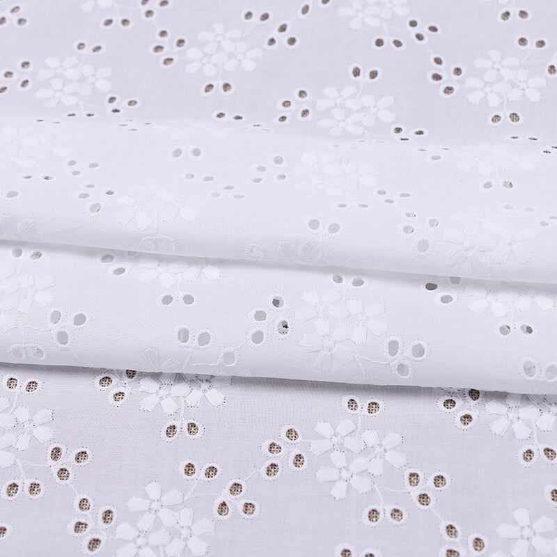 Embroidered Fabric Cutwork Lace Trim 100% Cotton for Apparel Wholesale