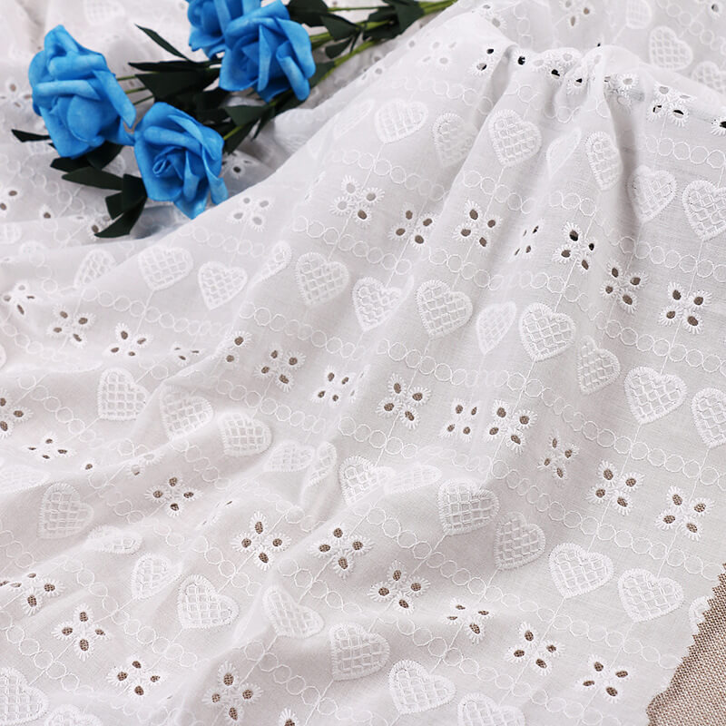 Embroidered Fabric Cutwork Lace Trim 100% Cotton for Apparel Wholesale