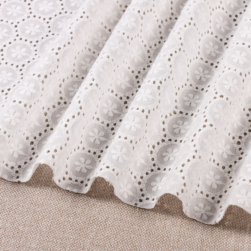 Embroidered Fabric Cutwork 100% Cotton for Women's Wear Wholesale Supp 3