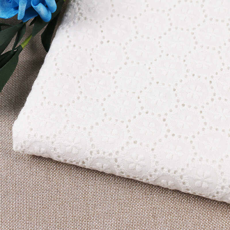 Embroidered Fabric Cutwork 100% Cotton for Women's Wear Wholesale Supp 5