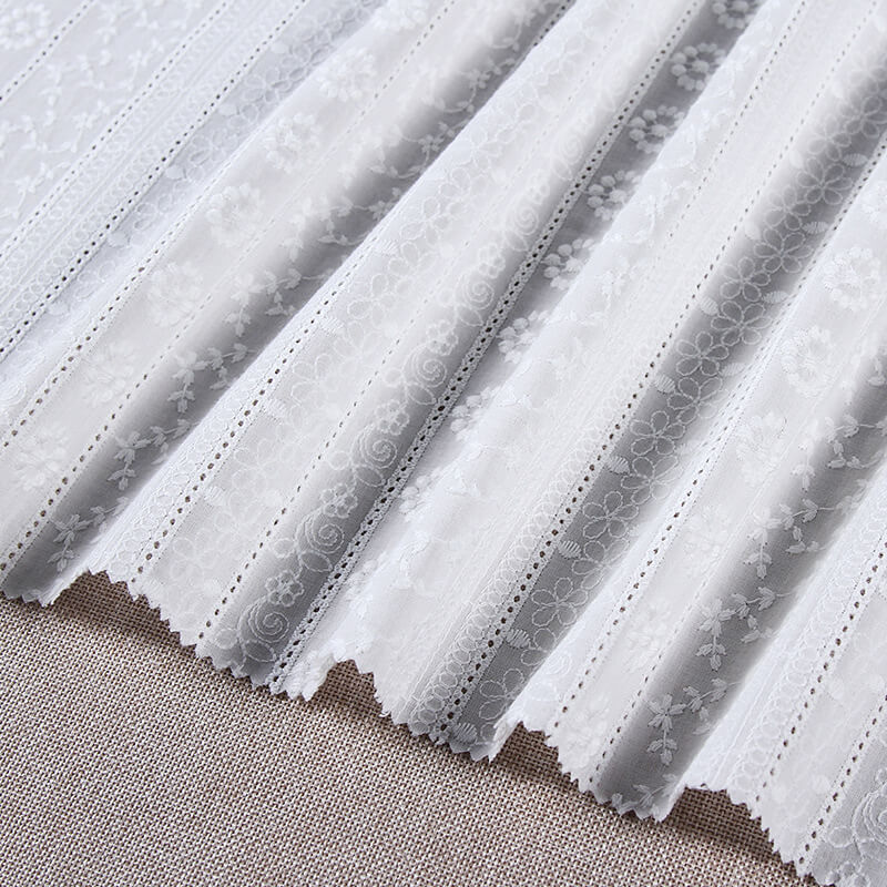 Embroidered Fabric Cutwork 100% Cotton for Women's Wear Wholesale Supp 5