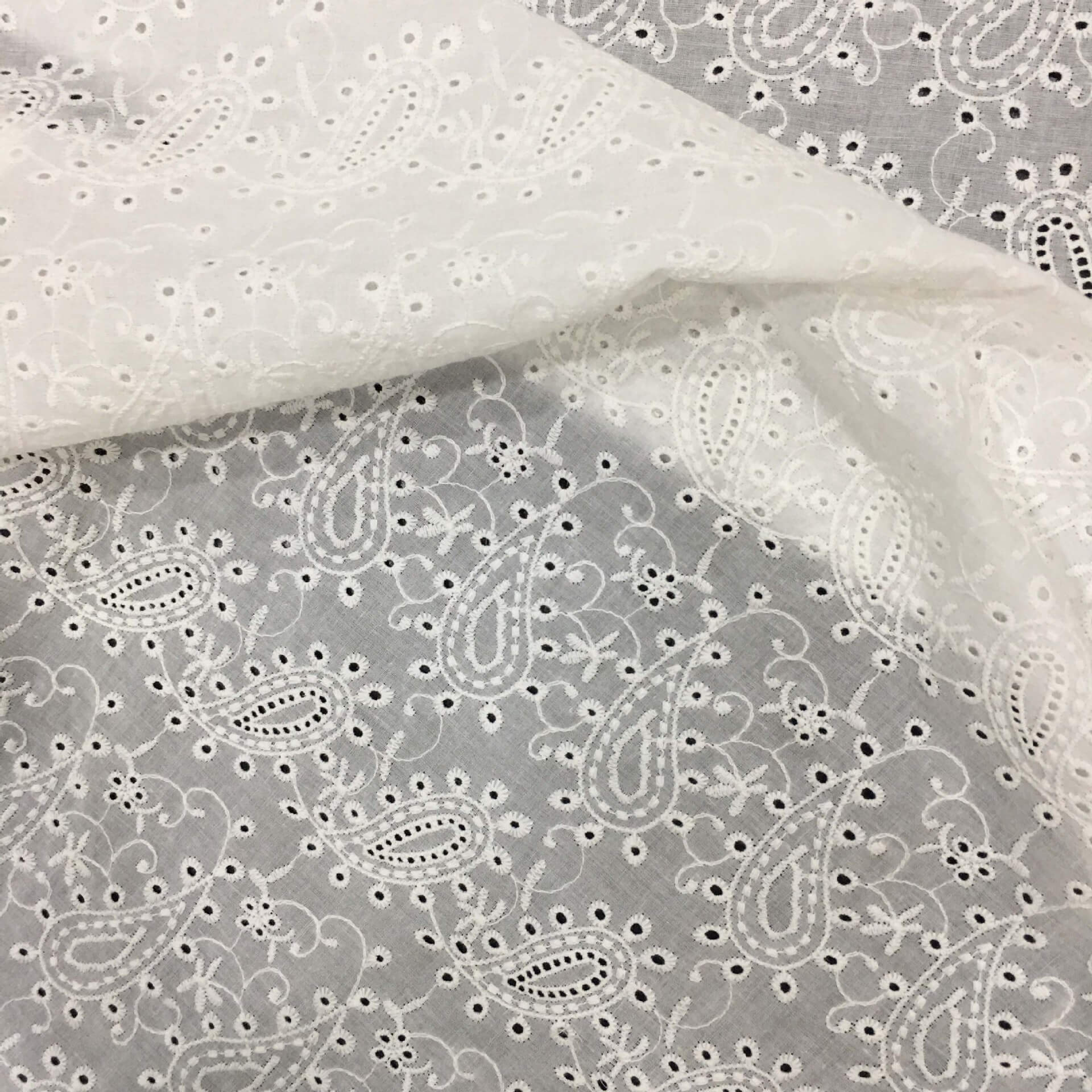 Embroidered Fabric Dress White 100% Cotton for Women's Wear Wholesale