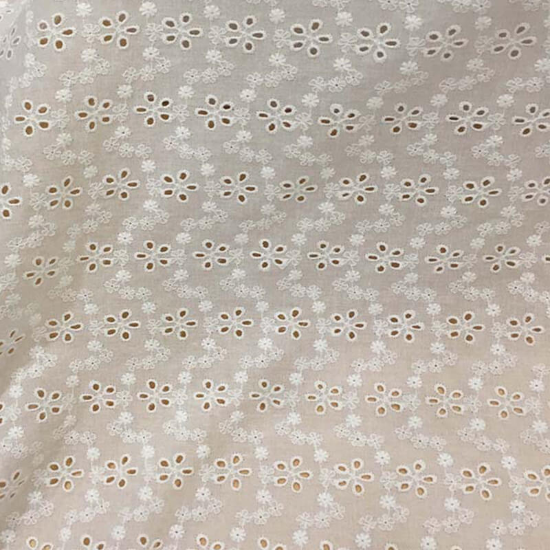 Embroidered Fabric Dress Plum Blossom 100% Cotton for Women's Wear Who