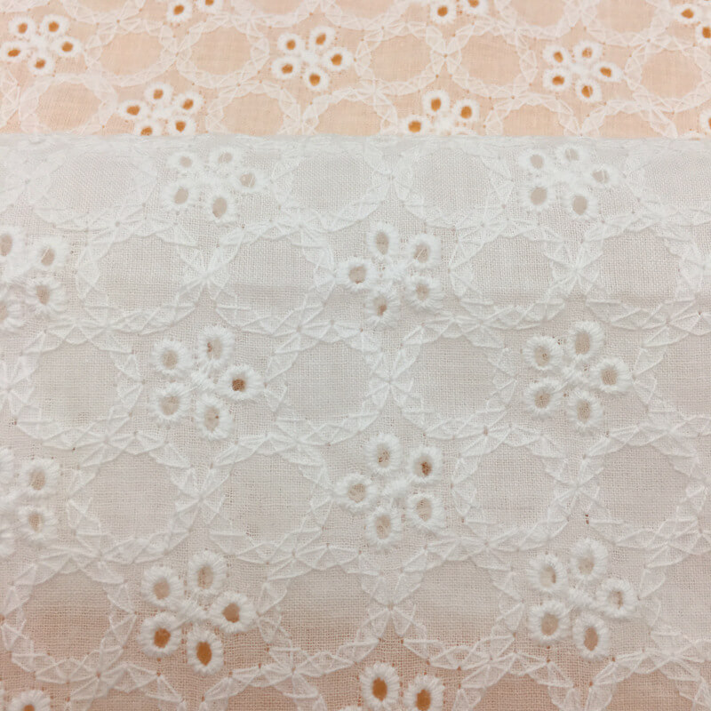 Embroidered Fabric Eyelet Floral 100% Cotton for Women's Wear Wholesal 3