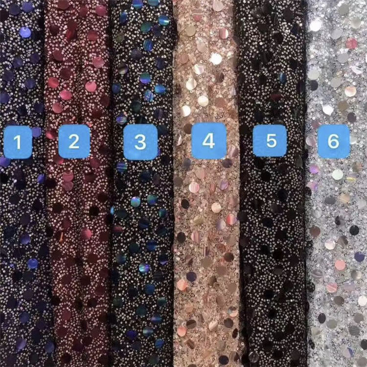 Dress Sequin Evening Polyester Embroidered Fabric for Women's Wear Who 4