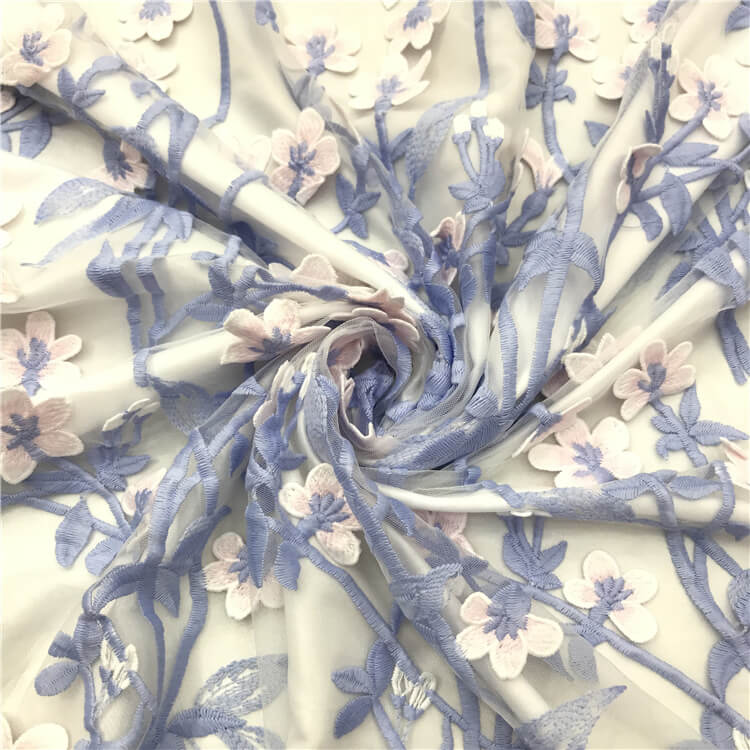 Embroidered Fabric Dress Floral Polyester for Women's Wear Wholesale S 3