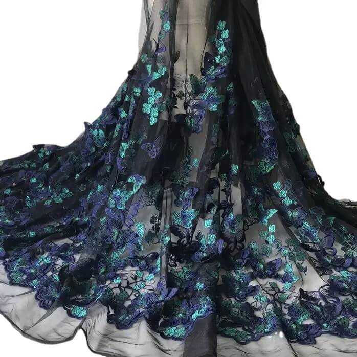 Embroidered Fabric 3D Dress Polyester for Women's Wear Wholesale Suppl