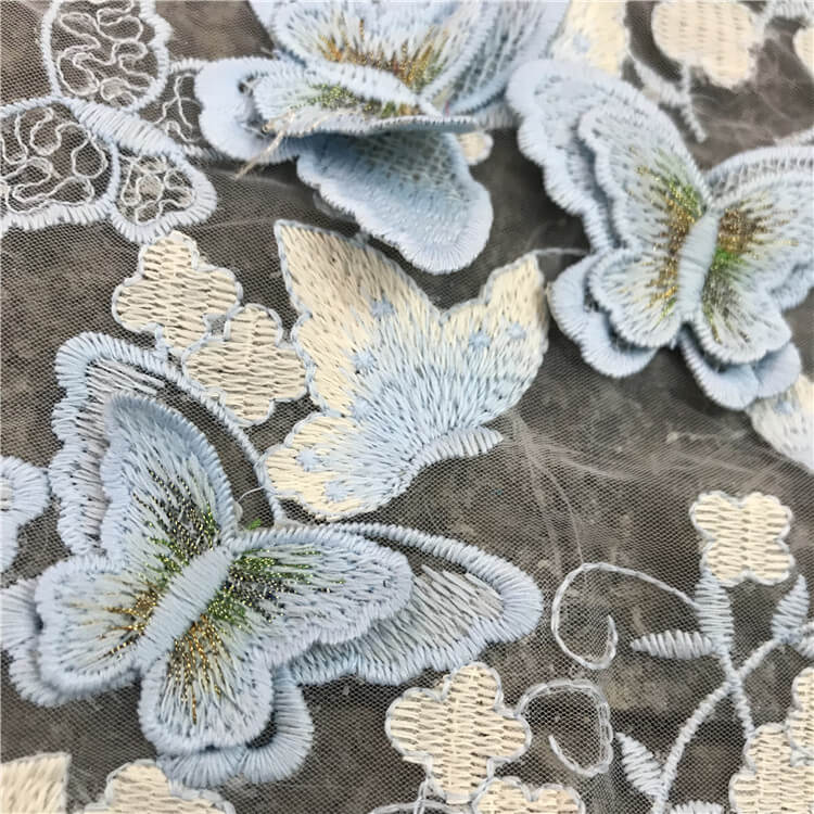Embroidered Fabric 3D Dress Polyester for Women's Wear Wholesale Suppl