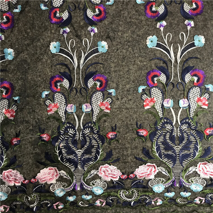 Embroidered Fabric Double Edge Kids Polyester for Women's Wear Wholesa